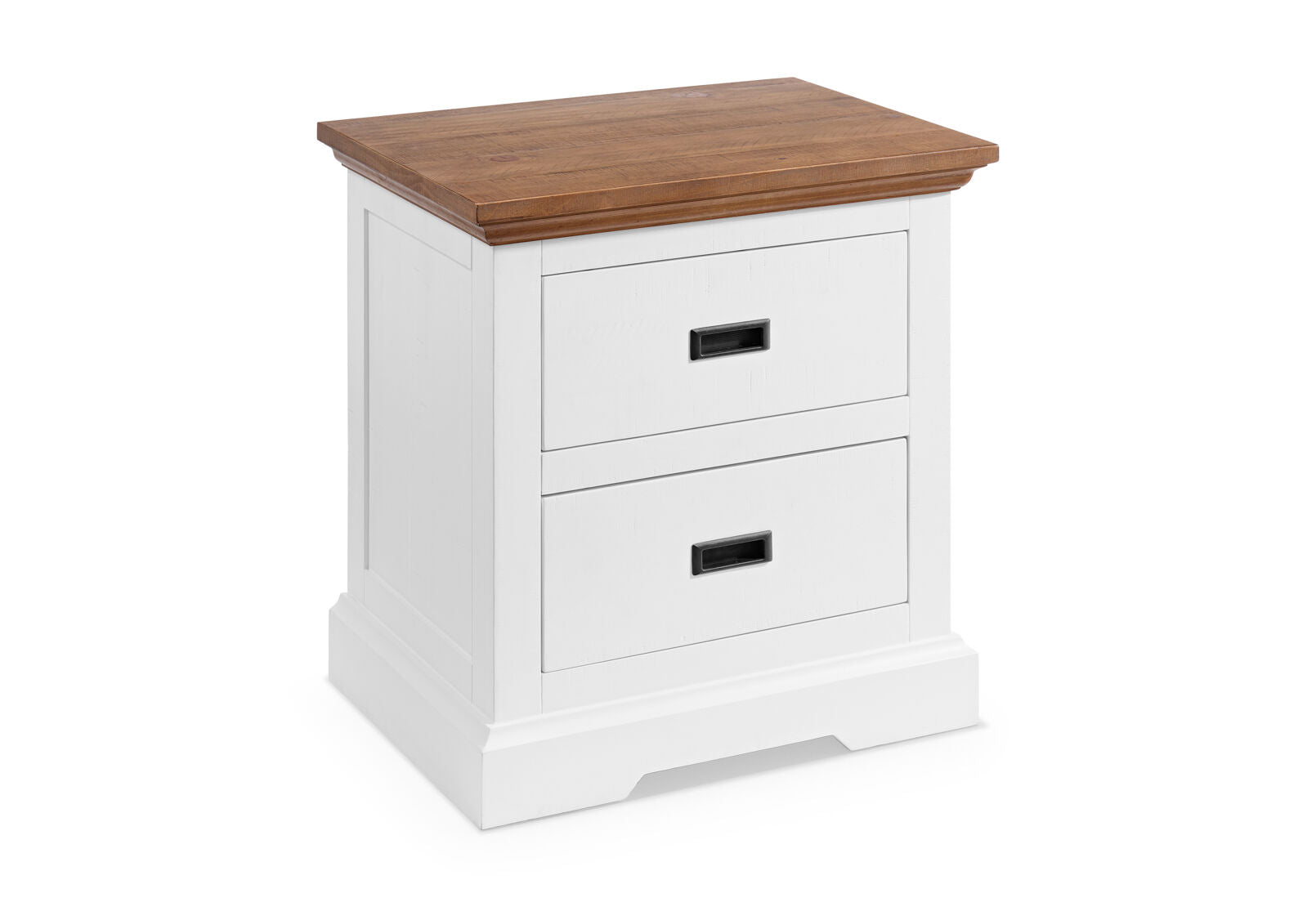 CHARLSBOURG BEDSIDE TABLE WHITE/DARK PINE