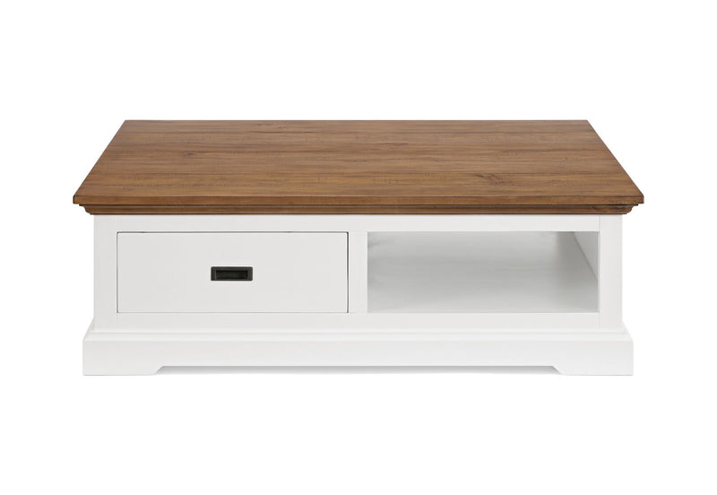 CHARLSBOURG COFFEE TABLE 	WHITE/DARK PINE