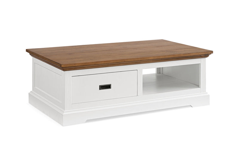CHARLSBOURG COFFEE TABLE 	WHITE/DARK PINE