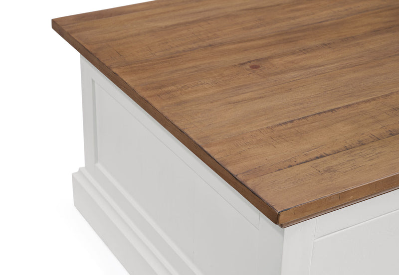 CHARLSBOURG COFFEE TABLE 	WHITE/DARK PINE
