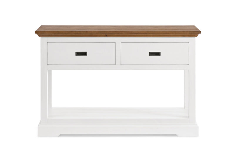 CHARLSBOURG SOFA TABLE WHITE/DARK PINE