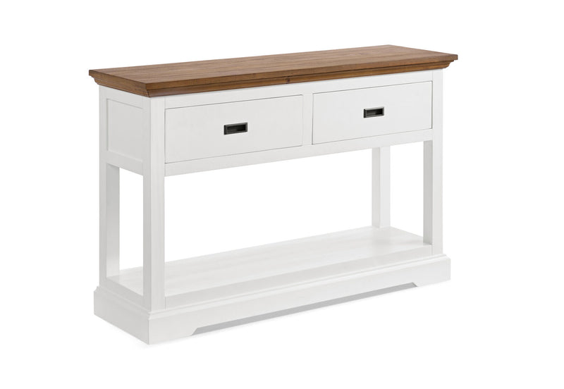 CHARLSBOURG SOFA TABLE WHITE/DARK PINE