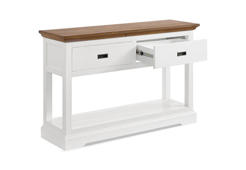 CHARLSBOURG SOFA TABLE WHITE/DARK PINE