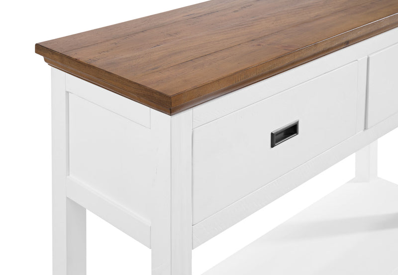 CHARLSBOURG SOFA TABLE WHITE/DARK PINE