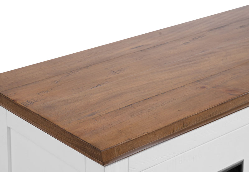 CHARLSBOURG SOFA TABLE WHITE/DARK PINE