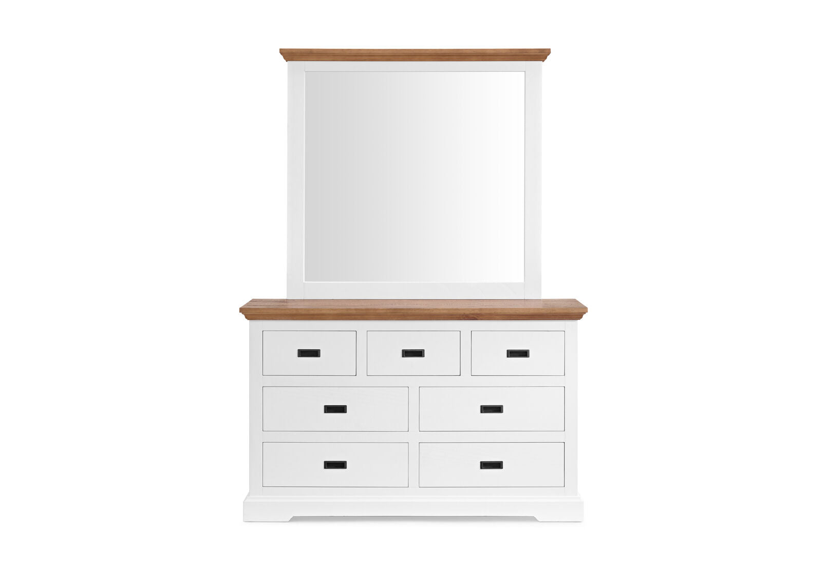 CHARLSBOURG DRESSER WITH MIRROR WHITE/DARK PINE