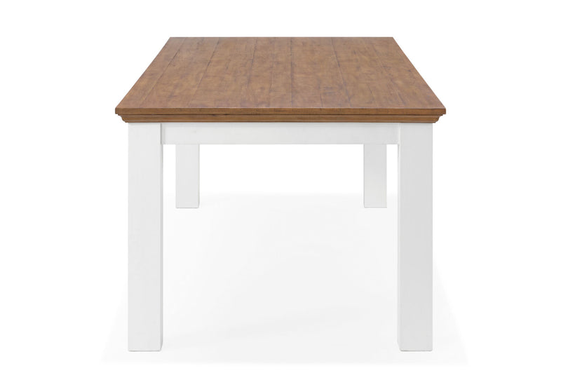 CHARLSBOURG 2400 DINING TABLE (MTO) WHITE/DARK PINE