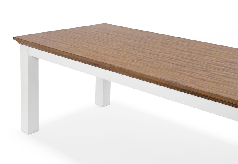 CHARLSBOURG 2400 DINING TABLE (MTO) WHITE/DARK PINE