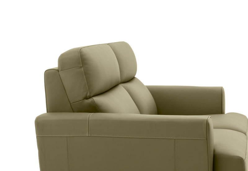 MONDRICH LEATHER 2 SEATER SOFA 	OLIVE GREEN