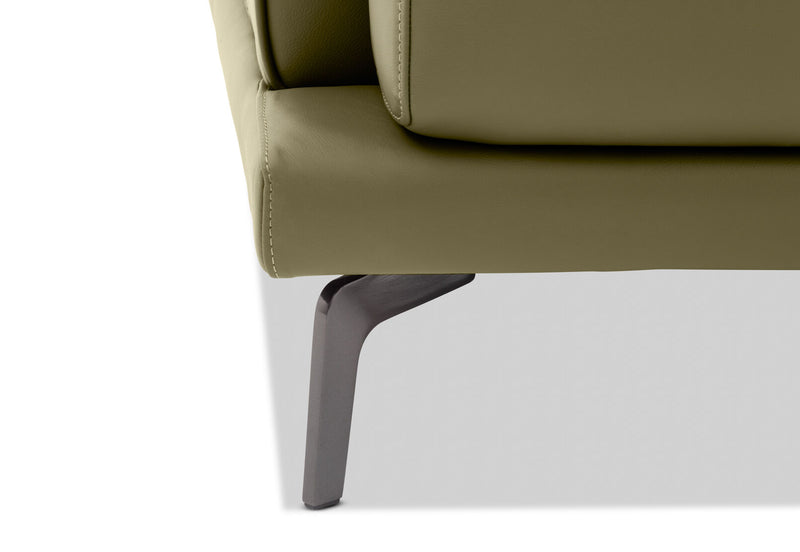 MONDRICH LEATHER 2 SEATER SOFA 	OLIVE GREEN