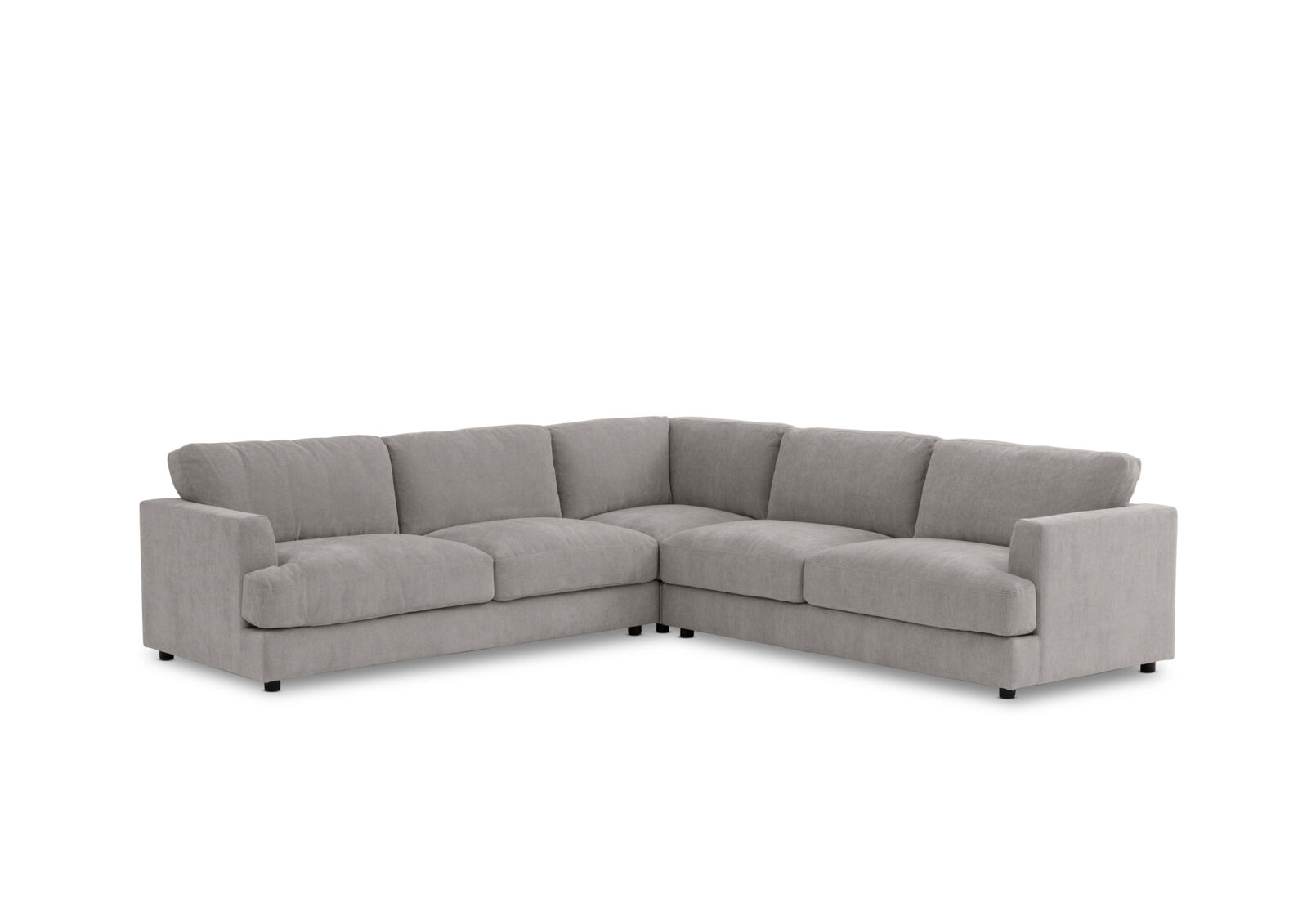 COURTNEY FABRIC 5 SEATER CORNER LOUNGE LIGHT GREY