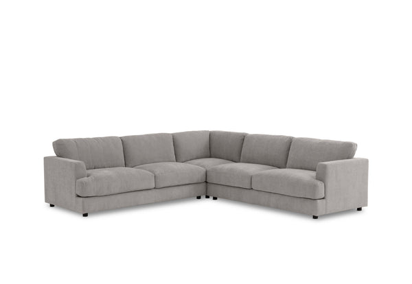 COURTNEY FABRIC 5 SEATER CORNER LOUNGE LIGHT GREY