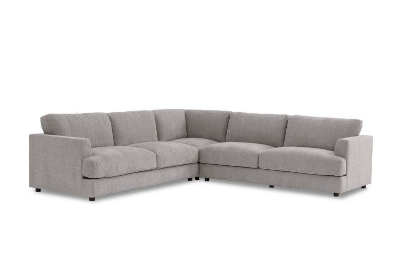 COURTNEY FABRIC 5 SEATER CORNER LOUNGE LIGHT GREY
