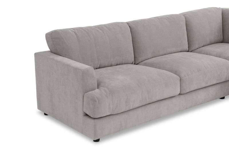 COURTNEY FABRIC 5 SEATER CORNER LOUNGE LIGHT GREY