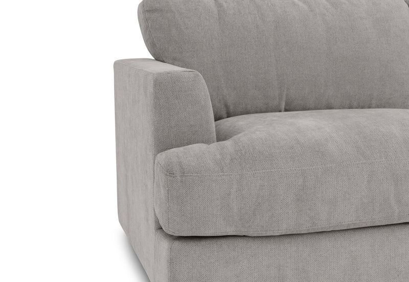 COURTNEY FABRIC 5 SEATER CORNER LOUNGE LIGHT GREY