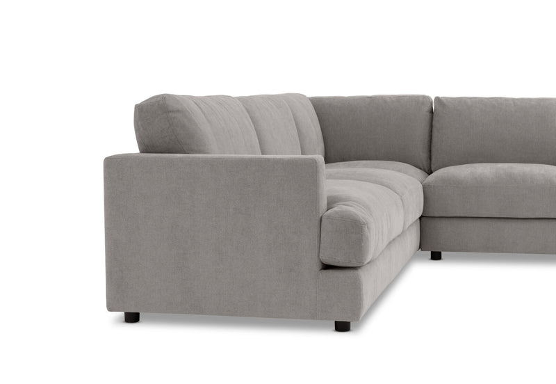 COURTNEY FABRIC 5 SEATER CORNER LOUNGE LIGHT GREY