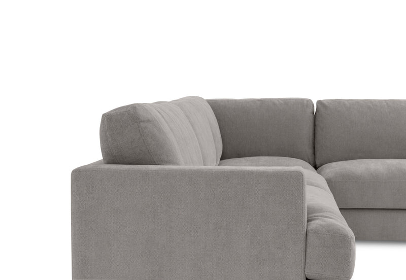 COURTNEY FABRIC 5 SEATER CORNER LOUNGE LIGHT GREY