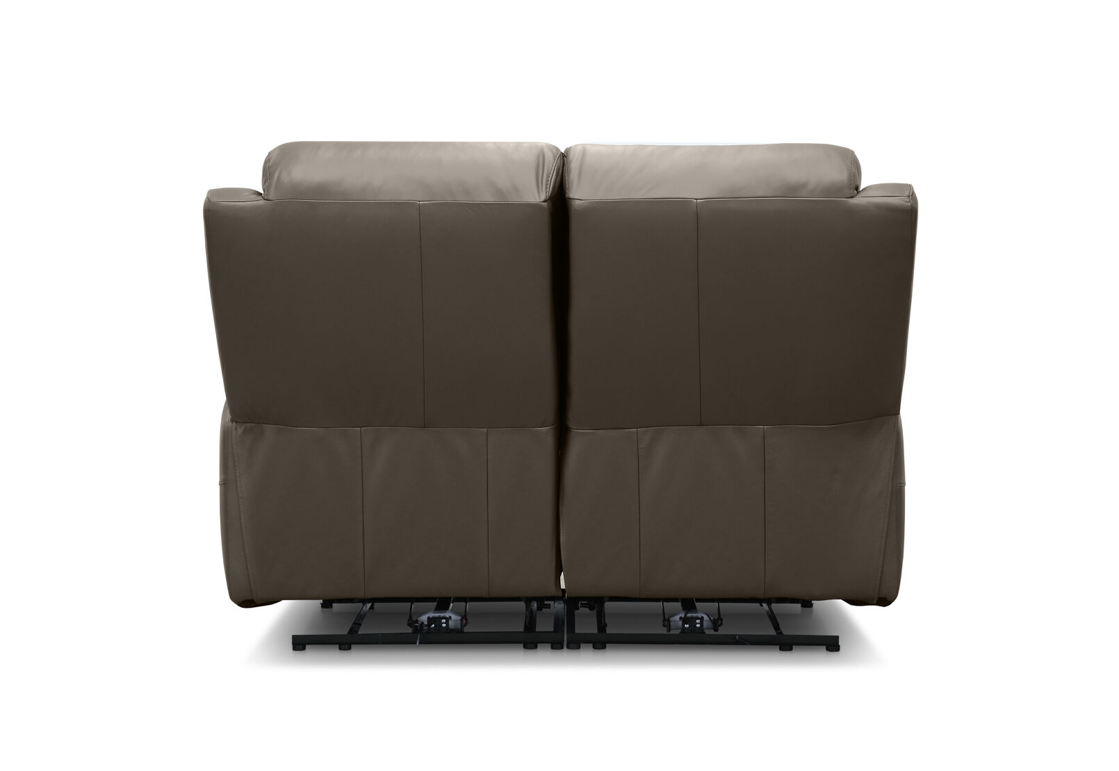 DACIA LEATHER 2 SEATER SOFA WITH INBUILT ELECTRIC RECLINERS GREY