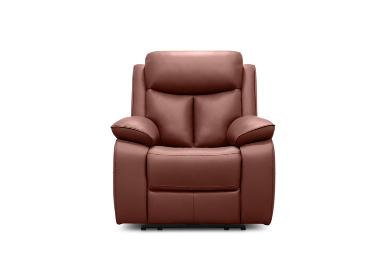 DACIA LEATHER ELECTRIC RECLINER BURNT ORANGE
