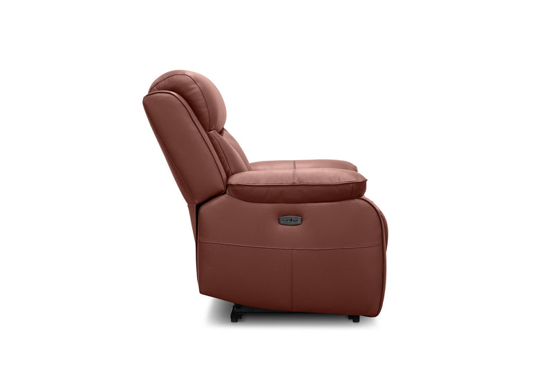 DACIA LEATHER ELECTRIC RECLINER BURNT ORANGE
