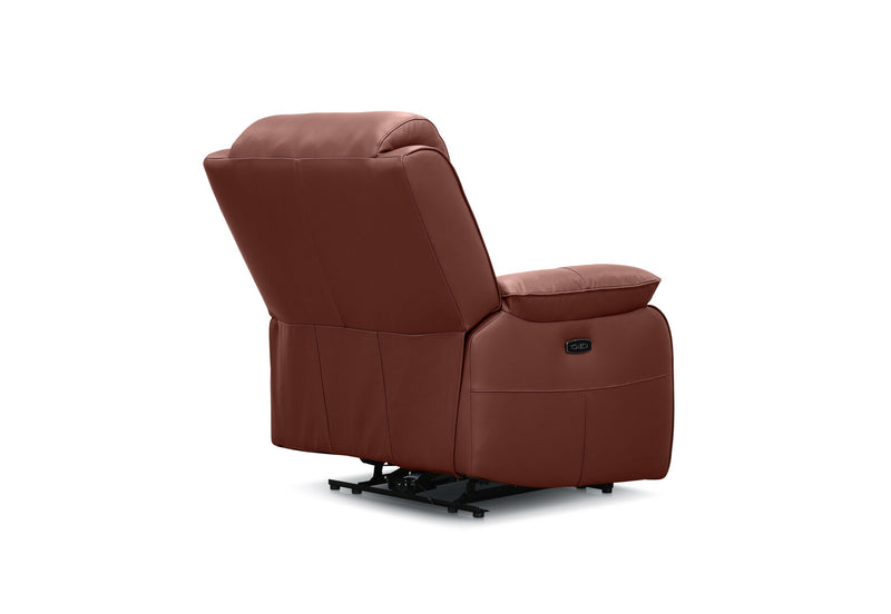 DACIA LEATHER ELECTRIC RECLINER BURNT ORANGE
