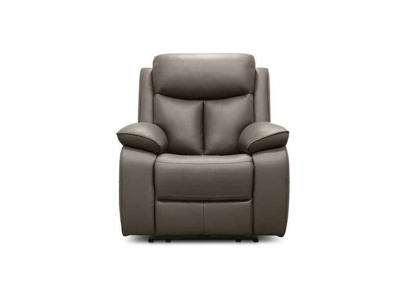 DACIA LEATHER ELECTRIC RECLINER GREY