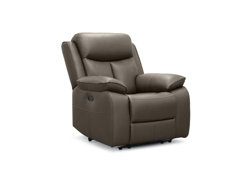 DACIA LEATHER ELECTRIC RECLINER GREY