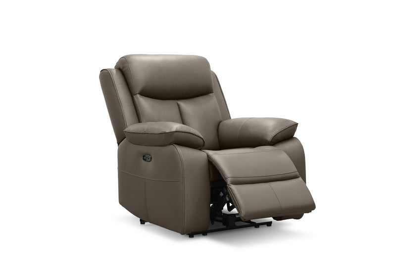 DACIA LEATHER ELECTRIC RECLINER GREY