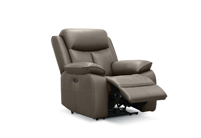 DACIA LEATHER ELECTRIC RECLINER GREY