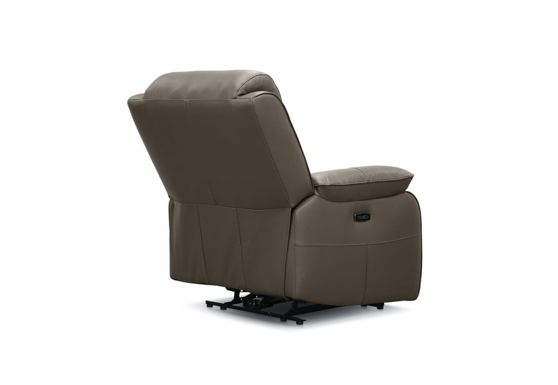 DACIA LEATHER ELECTRIC RECLINER GREY
