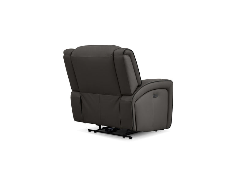 CAPALDI LEATHER ELECTRIC RECLINER DARK GREY