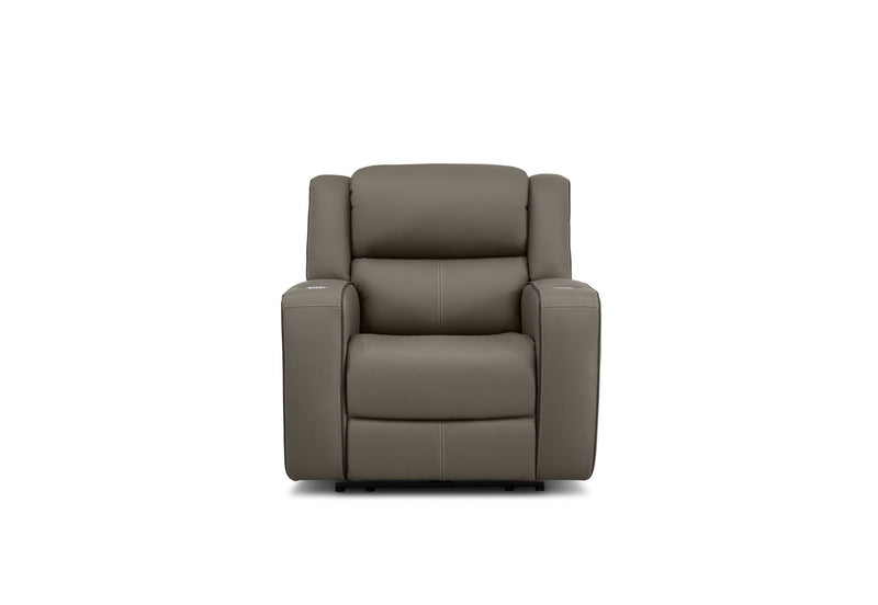 CAPALDI LEATHER ELECTRIC RECLINER GREY