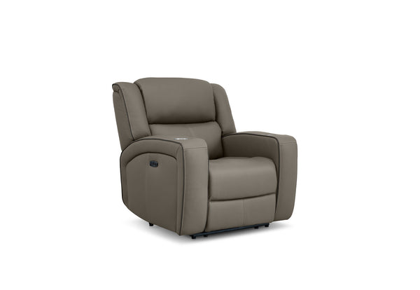 CAPALDI LEATHER ELECTRIC RECLINER GREY