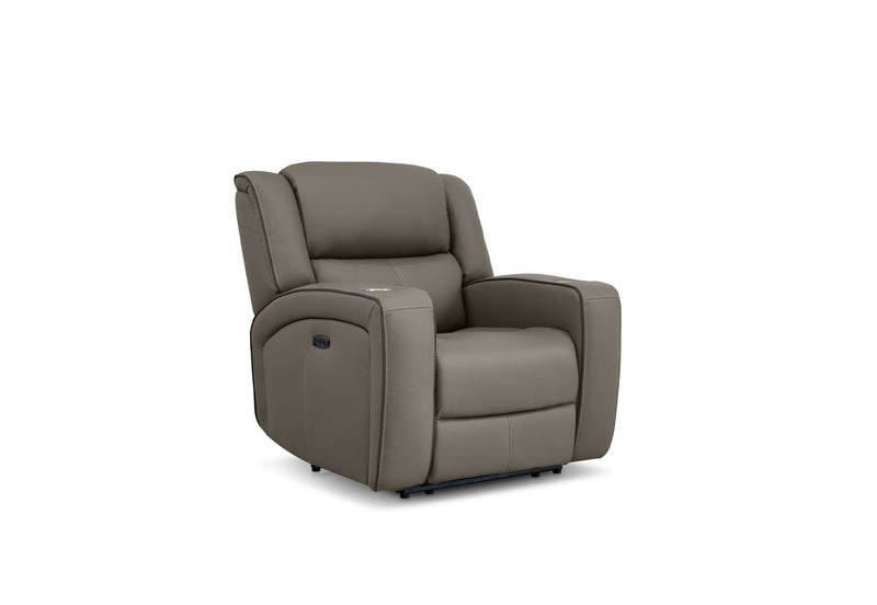 CAPALDI LEATHER ELECTRIC RECLINER GREY
