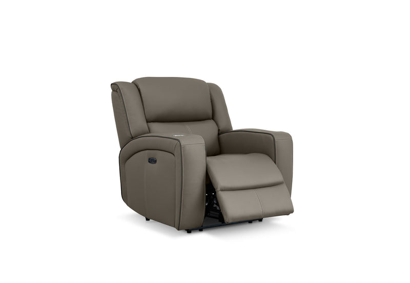 CAPALDI LEATHER ELECTRIC RECLINER GREY