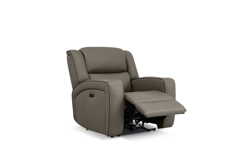 CAPALDI LEATHER ELECTRIC RECLINER GREY