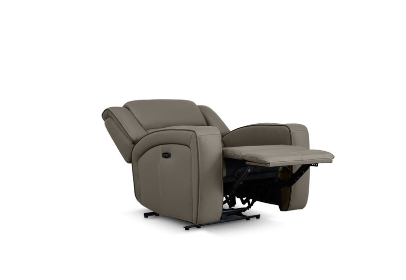 CAPALDI LEATHER ELECTRIC RECLINER GREY