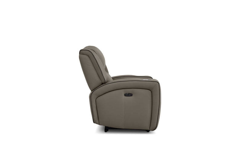 CAPALDI LEATHER ELECTRIC RECLINER GREY