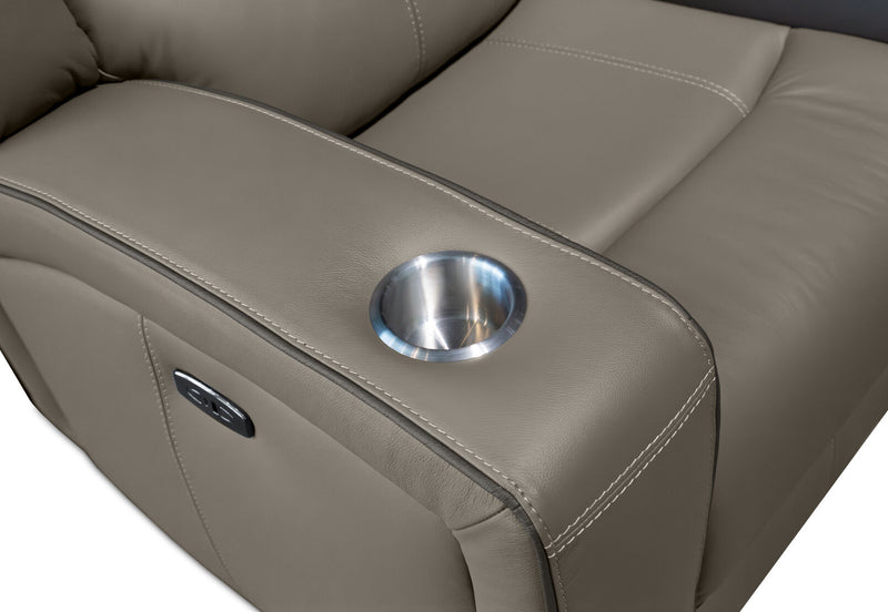 CAPALDI LEATHER ELECTRIC RECLINER GREY