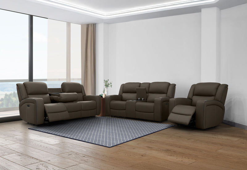 CAPALDI LEATHER ELECTRIC RECLINER GREY