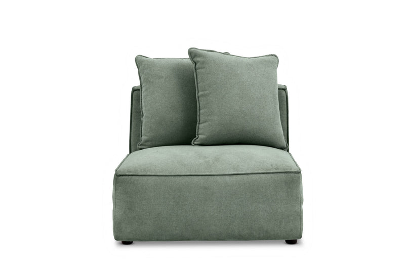 TILLEY FABRIC MODULAR ARMLESS CHAIR GREEN