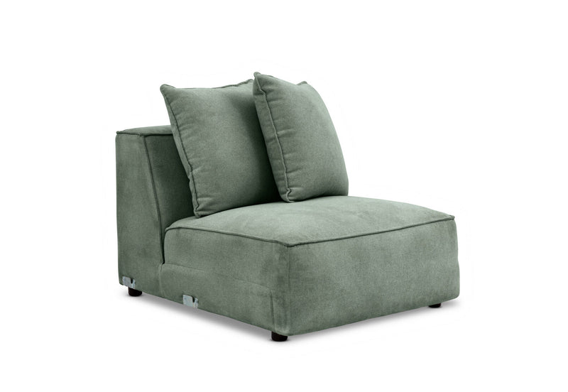 TILLEY FABRIC MODULAR ARMLESS CHAIR GREEN