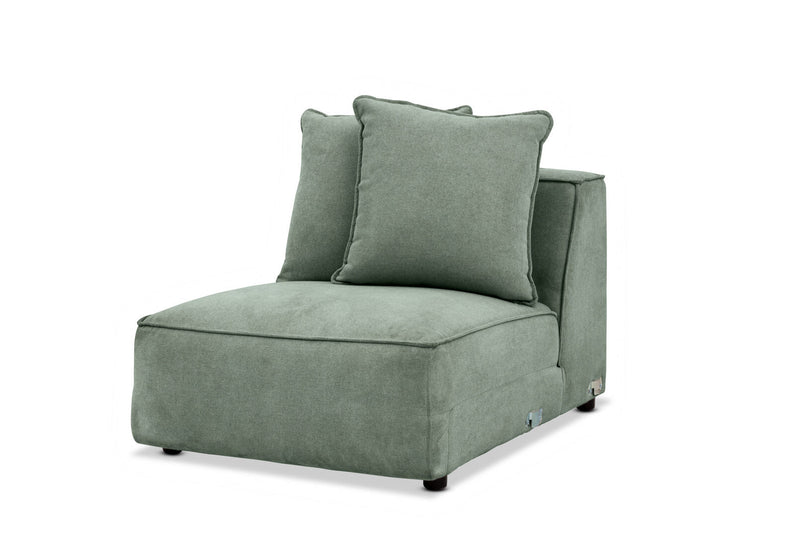 TILLEY FABRIC MODULAR ARMLESS CHAIR GREEN