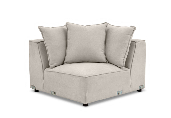 TILLEY FABRIC MODULAR CORNER WEDGE LIGHT GREY