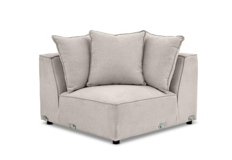 TILLEY FABRIC MODULAR CORNER WEDGE LIGHT GREY