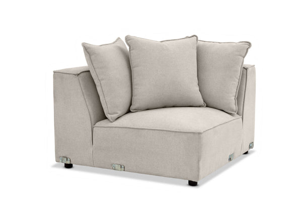 TILLEY FABRIC MODULAR CORNER WEDGE LIGHT GREY