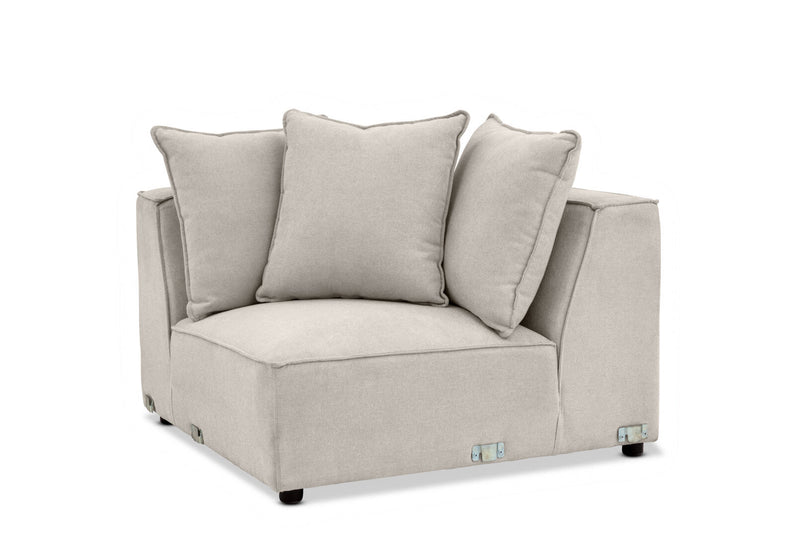 TILLEY FABRIC MODULAR CORNER WEDGE LIGHT GREY