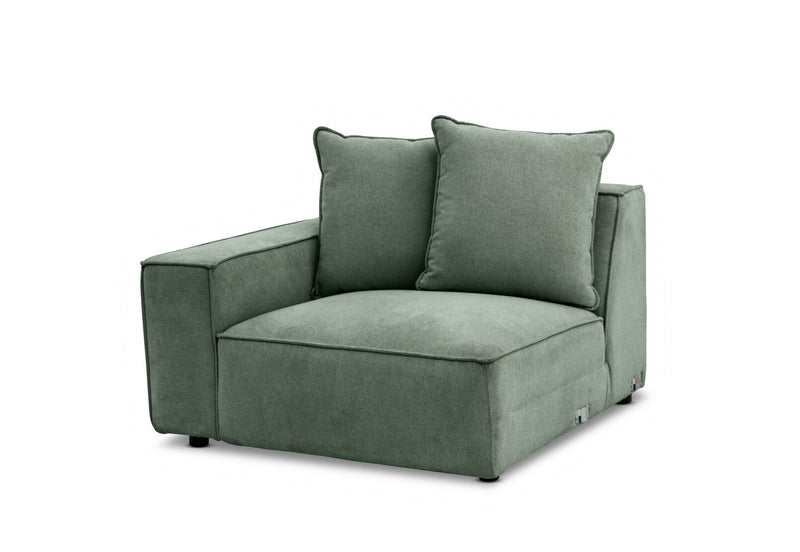 TILLEY FABRIC MODULAR LHF CHAIR GREEN