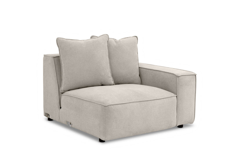 TILLEY FABRIC MODULAR RHF CHAIR LIGHT GREY