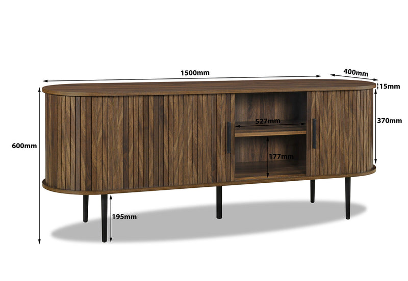 SOTO 2 DOOR ENTERTAINMENT UNIT WALNUT